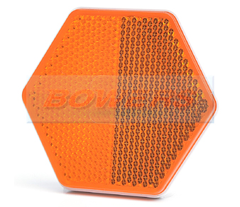 Amber Orange Hexagonal Stick On Self Adhesive Reflector